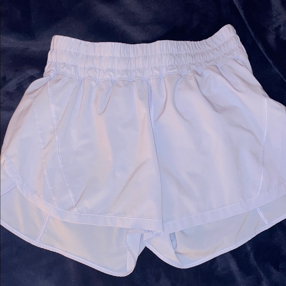 LuluLemon Hotty Hot  high rise lined 4”  Light  blue shorts
